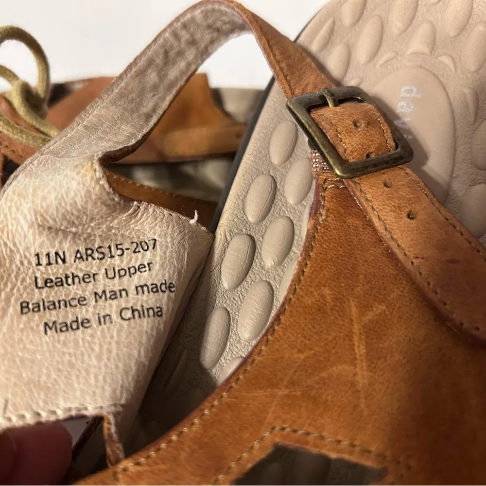 David Tate leather sandals women size 11 N Brown - Image 8