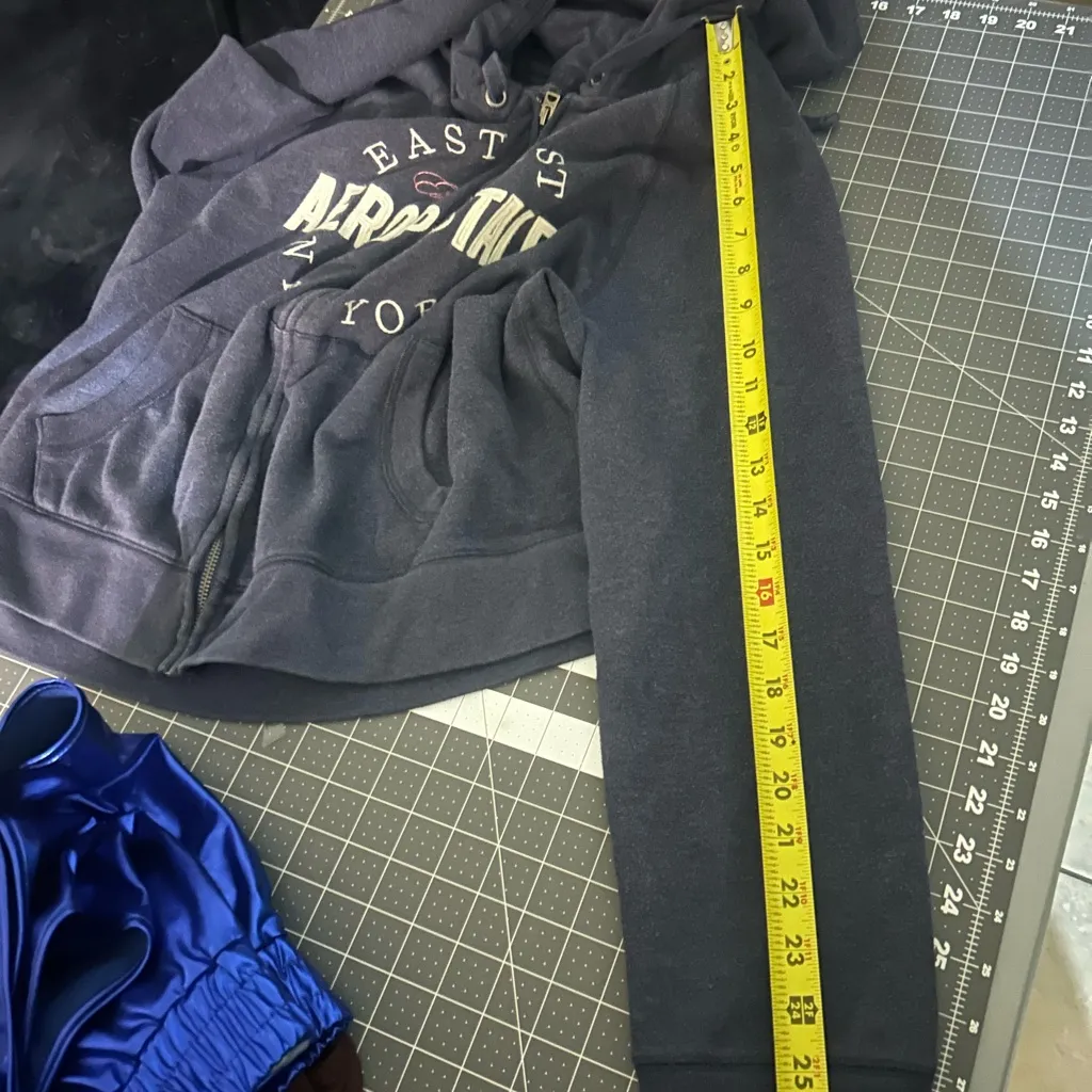 Aeropostale Charcoal Zip-Up Hoodie - Image 4