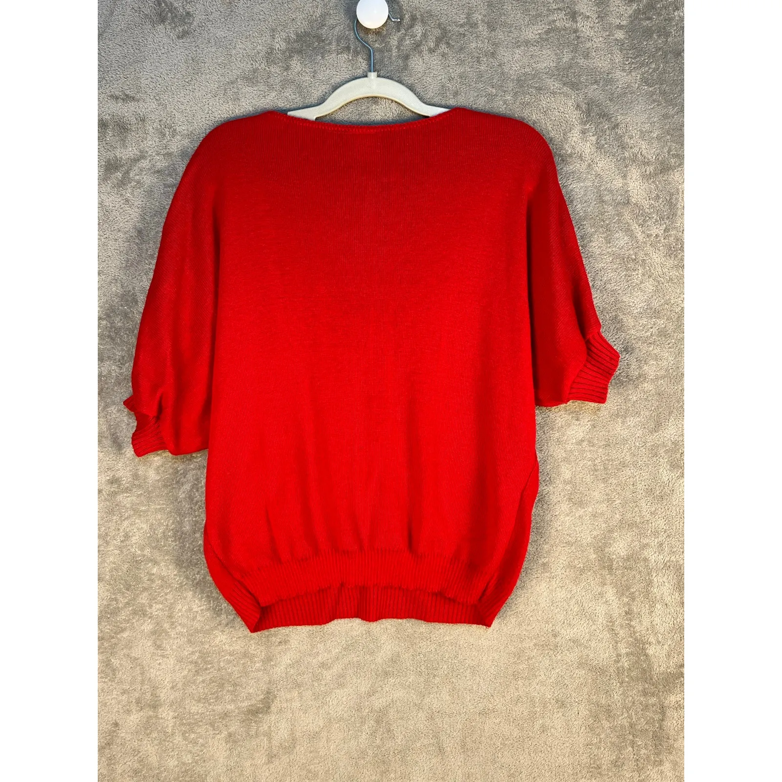 VTG Barry & Me Sweater Large Red Sequin Celestial Stars Moon 80s 90s Holidays - Image 4