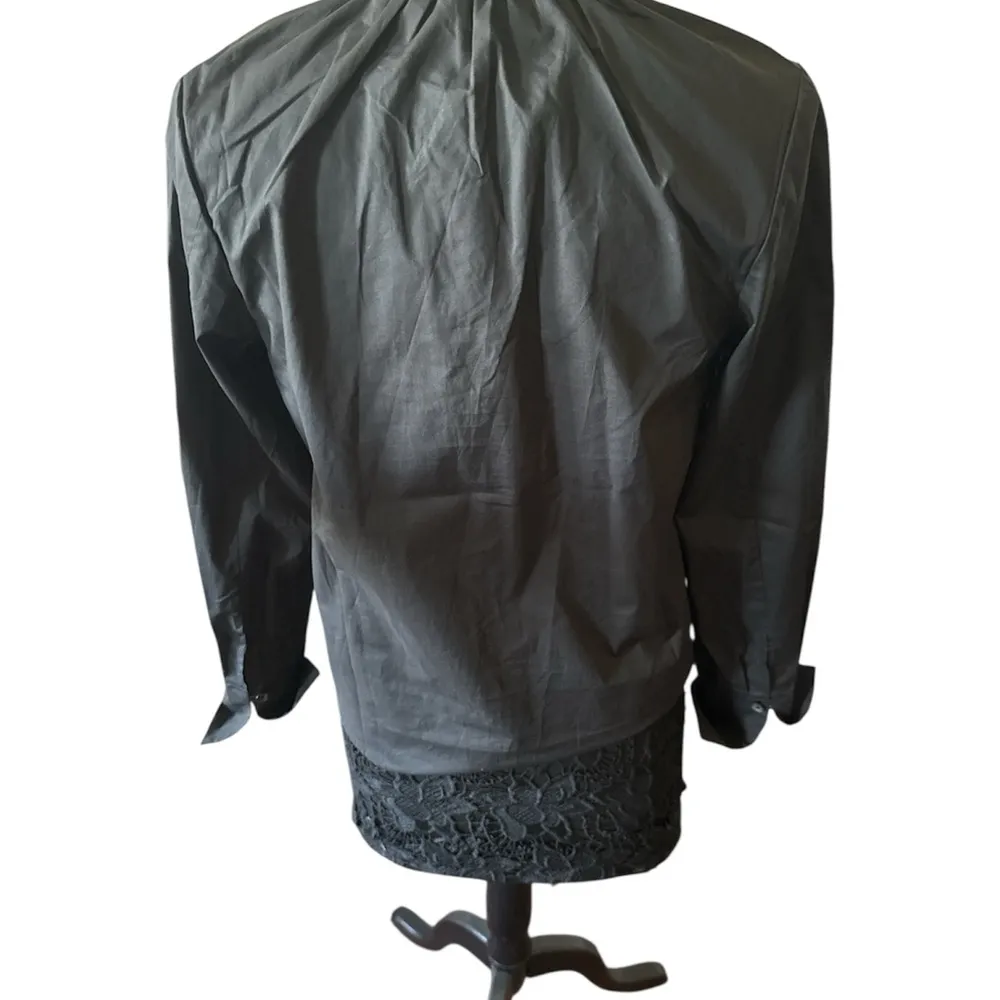 Thakoon Black Button Down Shirt with Mandarin Collar - Image 2