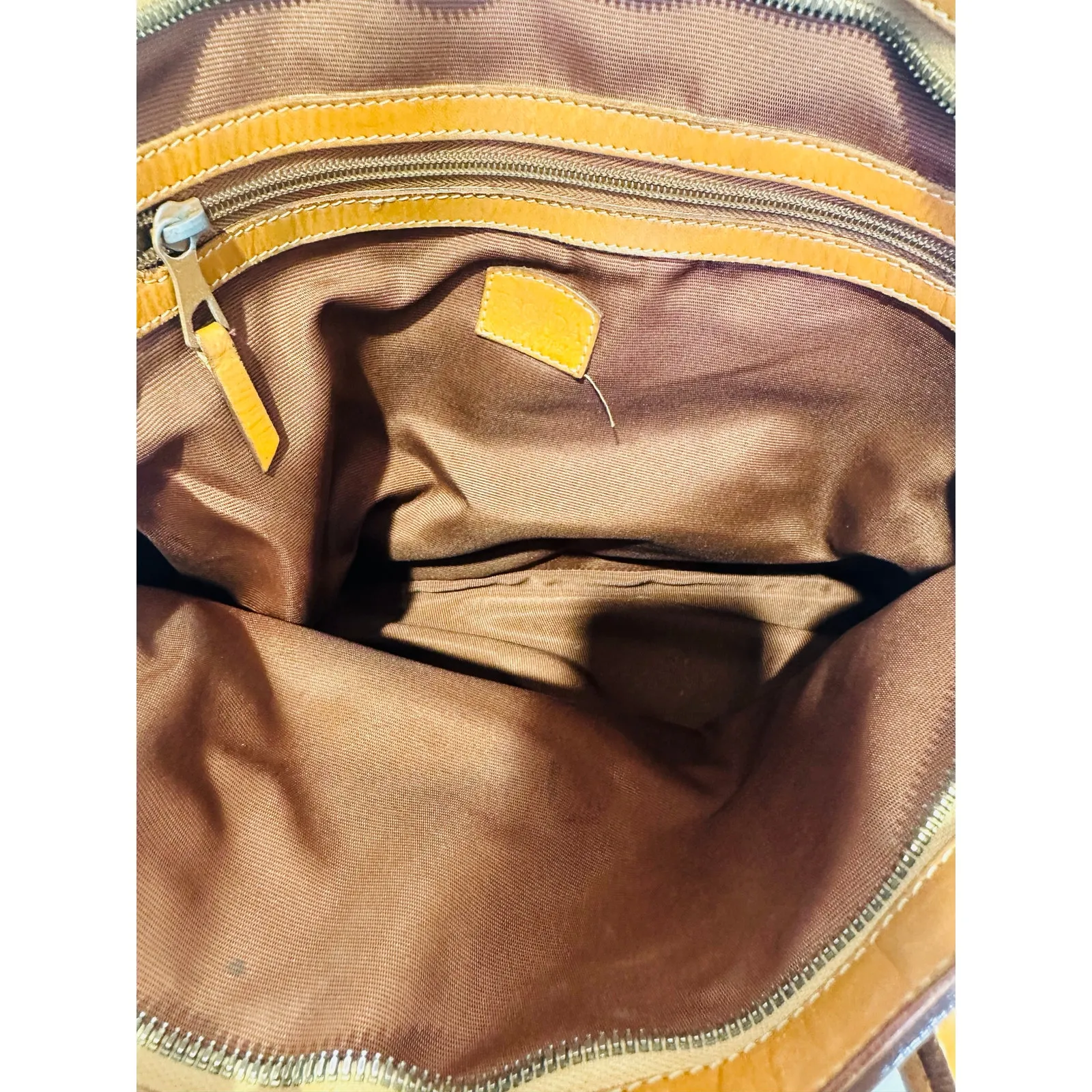 Vintage ESCADA Paisley Print Dome Leather Hard Shell Travel Set Handbag Purse Brown - Image 4