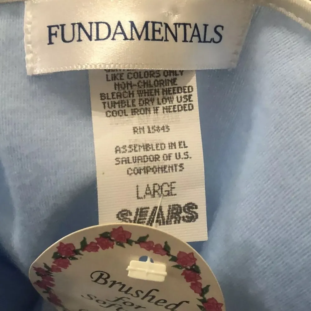 Fundamentals Housecoat Nightgown Vintage NWT Blue Lace Trim Size Large Sears - Image 7