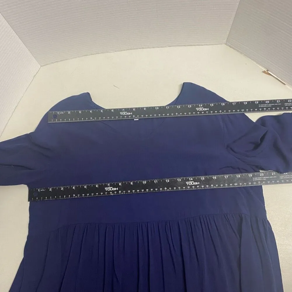 Navy Blue Dress Size Large Flowy Long Sleeves - Image 3