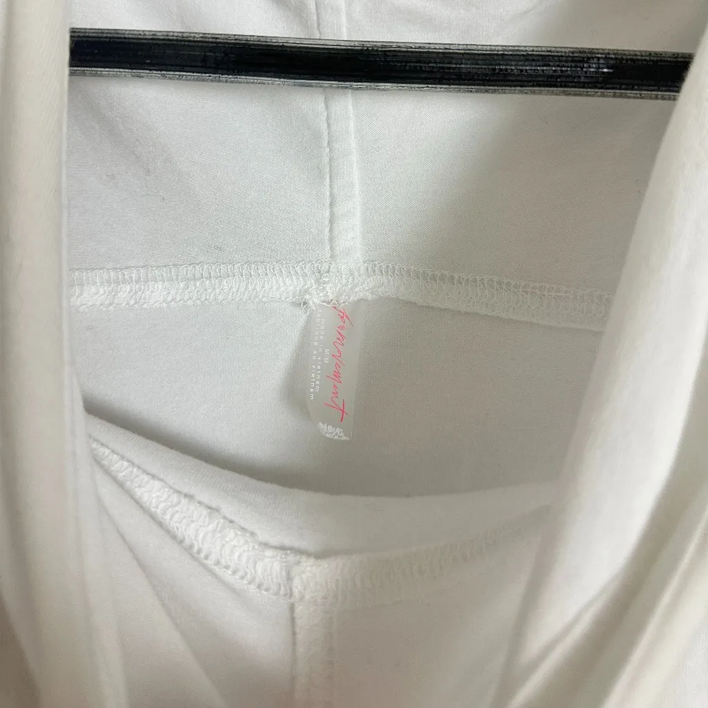 FREE PEOPLE Movement Hot Shot Stretch Cotton Fleece Hoodie in White Size Medium - Image 5
