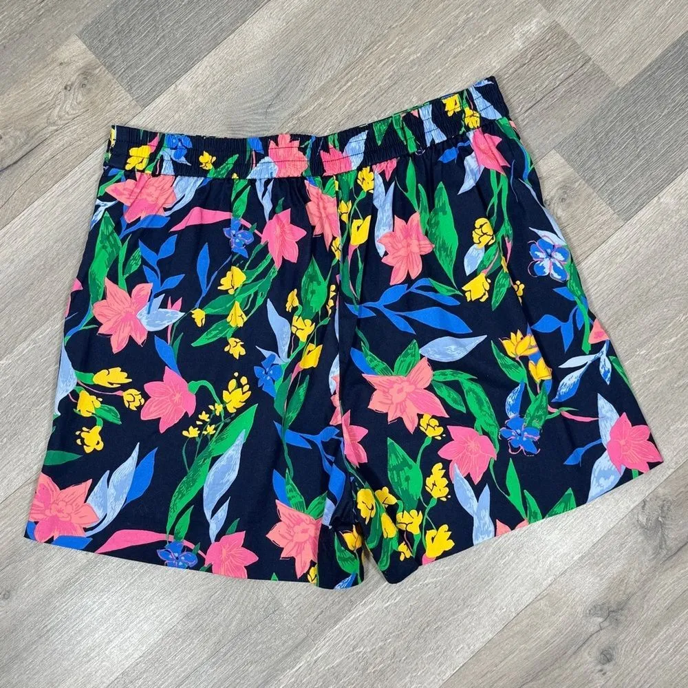 J. Crew Tropical Floral Pleat Front High Waist Chino Shorts Blue Multi 8 - Image 5