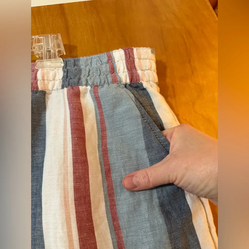 Loft Linen Rayon Blend Shorts Vertical Striped Casual Summer Women’s NWT Size XL - Image 8