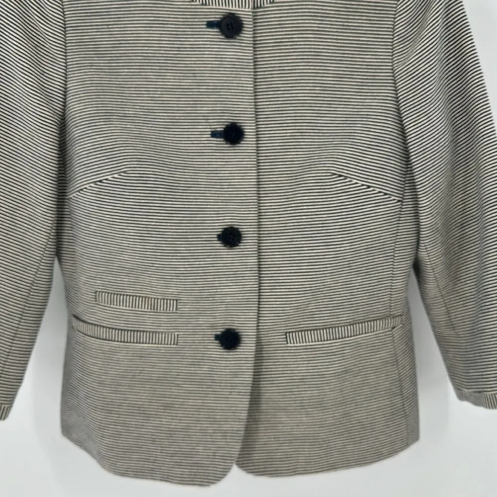 TALBOTS THE JACKIE FIT Button Down Blazer jacket striped size 4 petite - Image 3