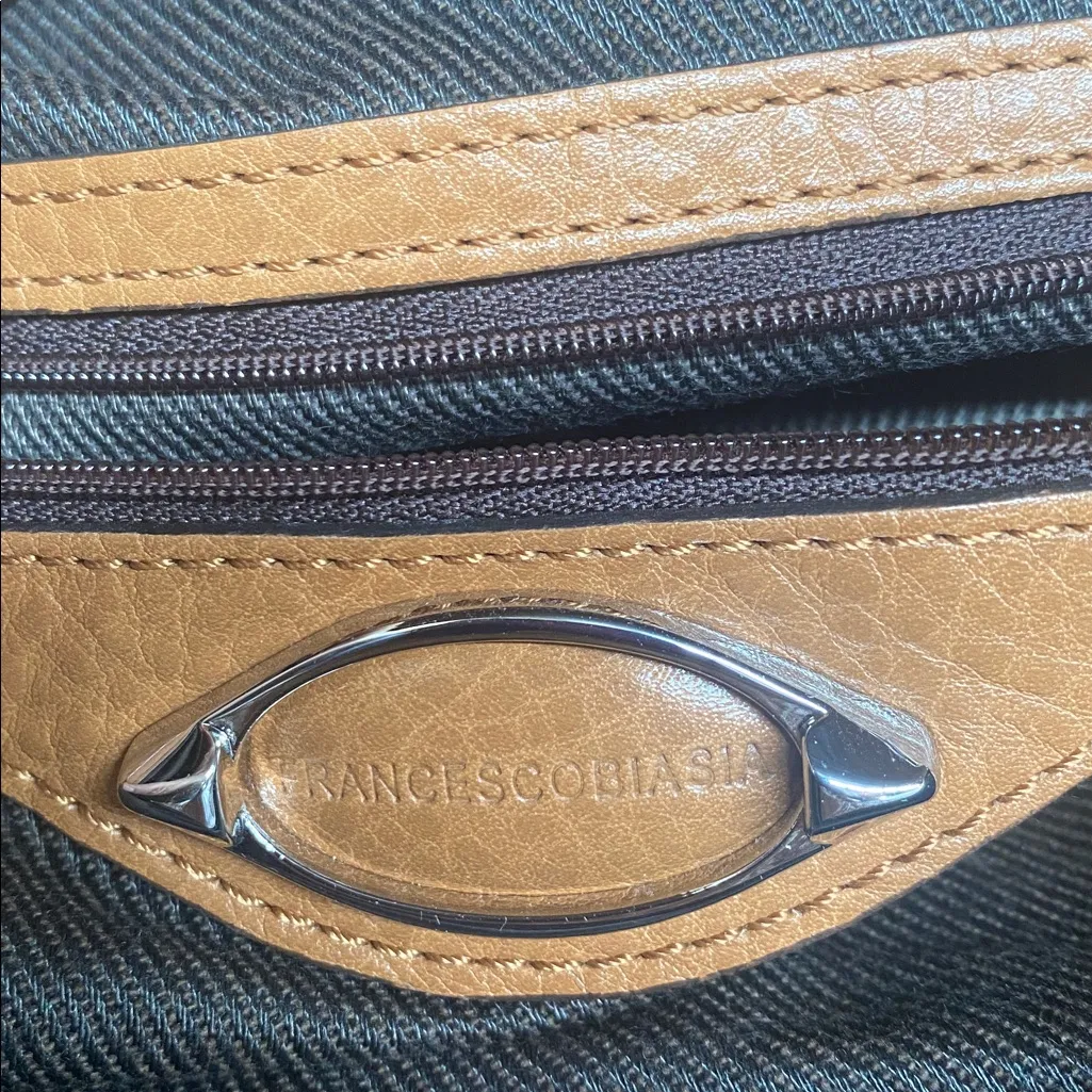 Francesco Biasia Leather Zip Stud Strap Purse Caramel Chocolate Orange - Image 12