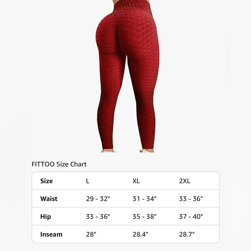 NEW High Waisted Yoga Pants Tummy Control Leggings Butt Lift Textured XL - Image 4
