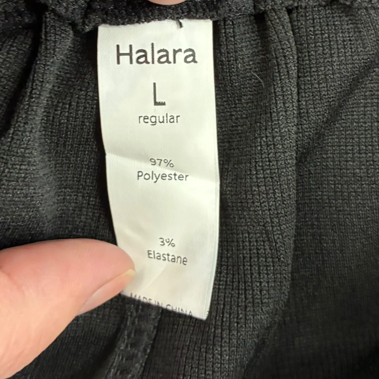 Halara Wide Leg Cropped Pants Black Size L Elastic Waist Pockets - Image 3