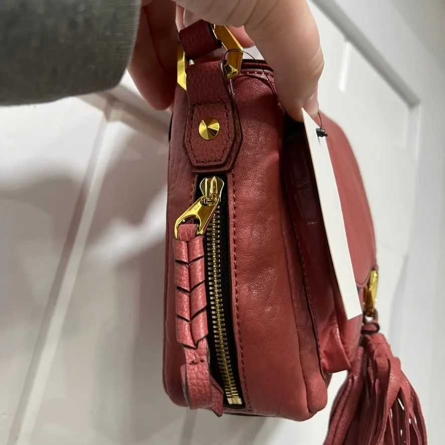 OrYany Burgundy Shoulder Bag NEW Leather Croc Tassel Crossbody Purse Flap - Image 6