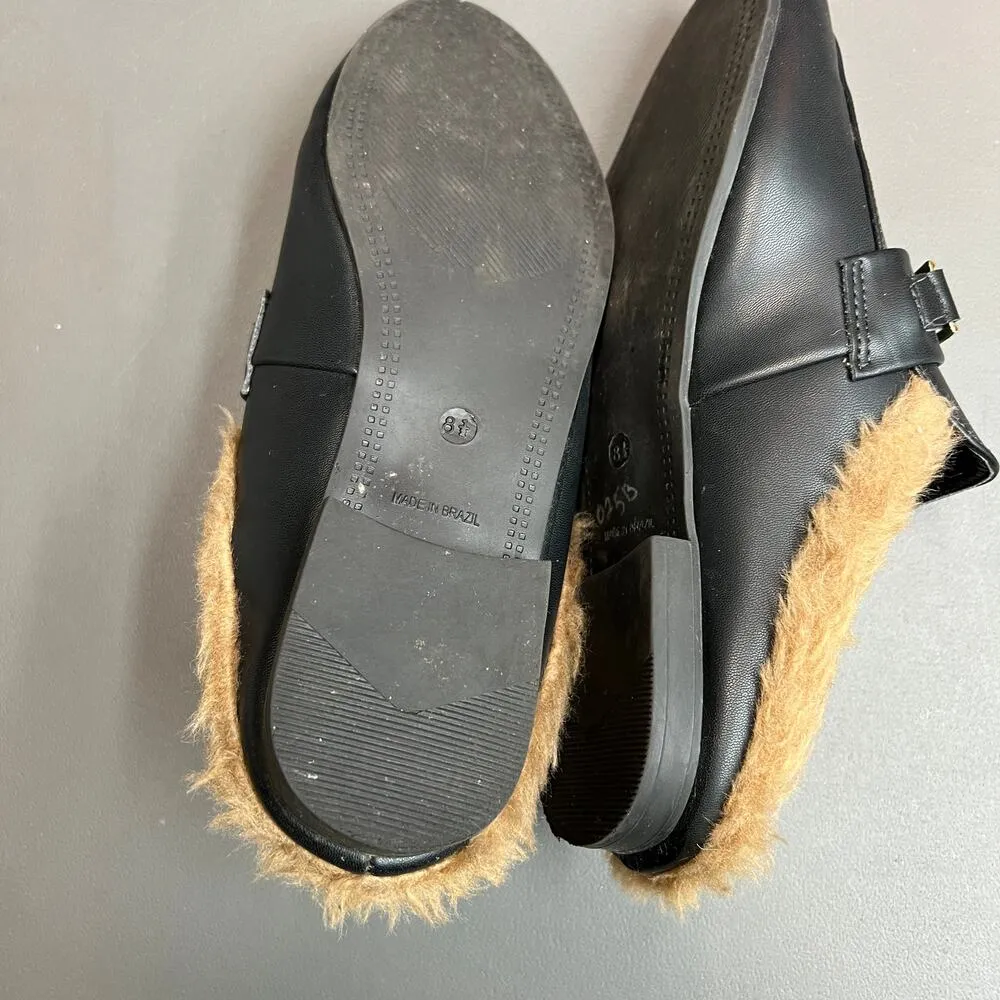 Madden Girl Brinly Womens Loafers Mules Size 8.5 Faux Leather Faux Fur Slip On - Image 10