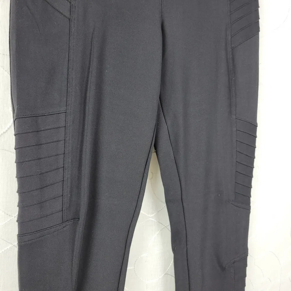Athleta Delancey Moto Tight Womens Leggings Size S Black High Rise Zip Pockets - Image 8