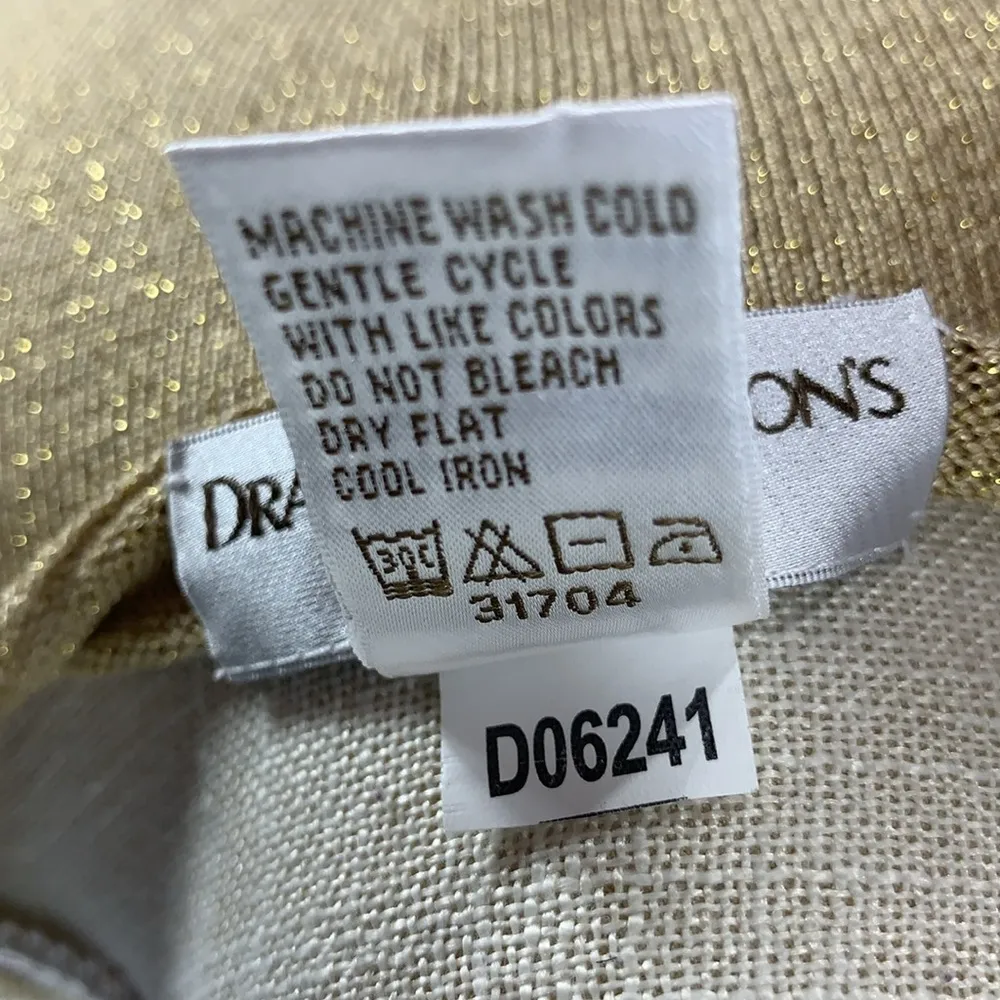 Draper’s & Damon’s Gold Shimmer Sparkle Scoop Neck Sweater Size Small Pe… - Image 11