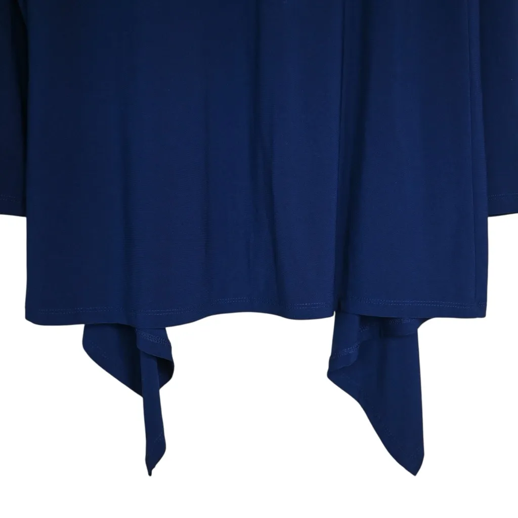 Clara Sun Woo Women's L Navy Blue Draped Open Front Cardigan Size L - Image 6