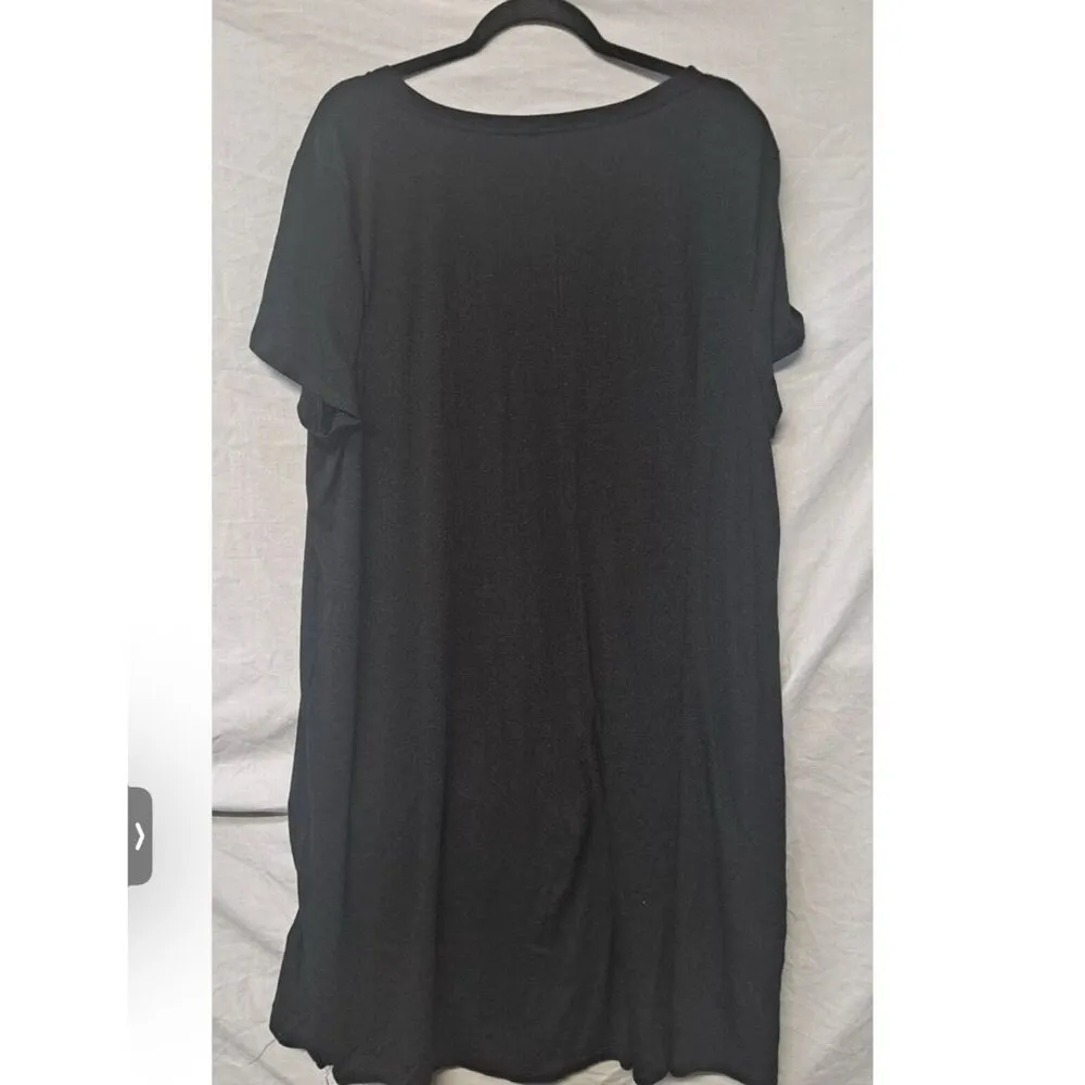 2x$18 West Loop Dress Women's XXL Black, Short Sleeve, V-Neck,. New With Tags - Image 2