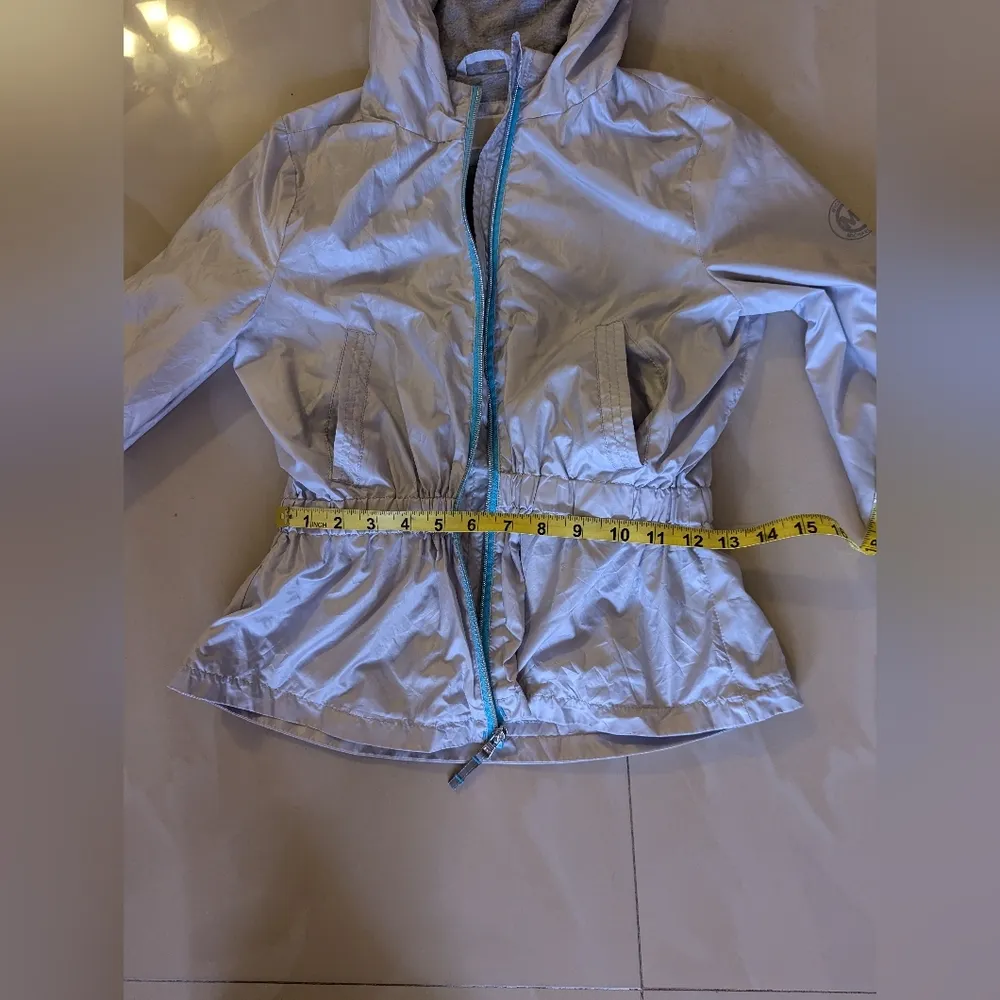 Michael Kors Silky Light Weight Wind Breaker Silver Jacket Teen  Size 14 - Image 14