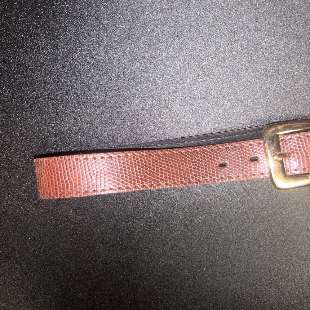 Brown Textured Faux Leather Gold - Image 3