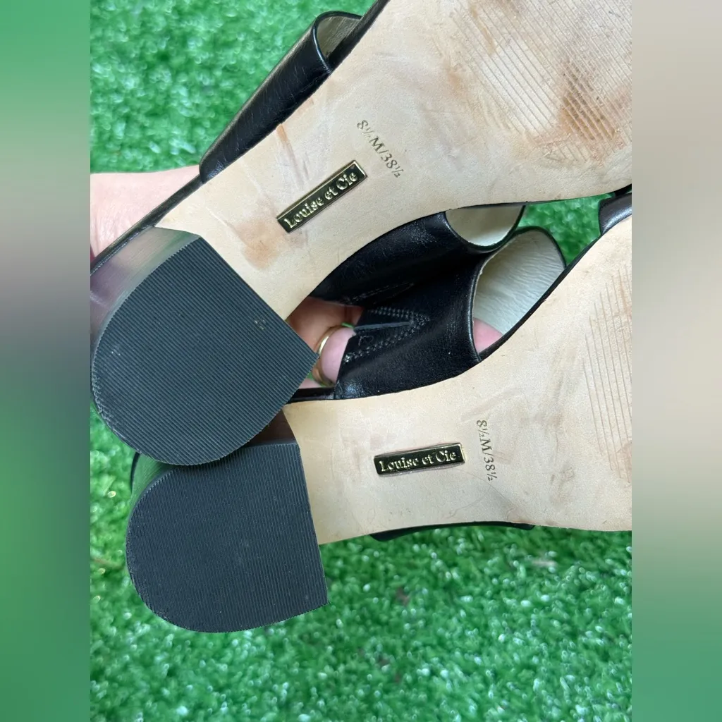 Louise et Cie Women's Kamea Grommet Embellished Black Sandals Size 8.5 - Image 9