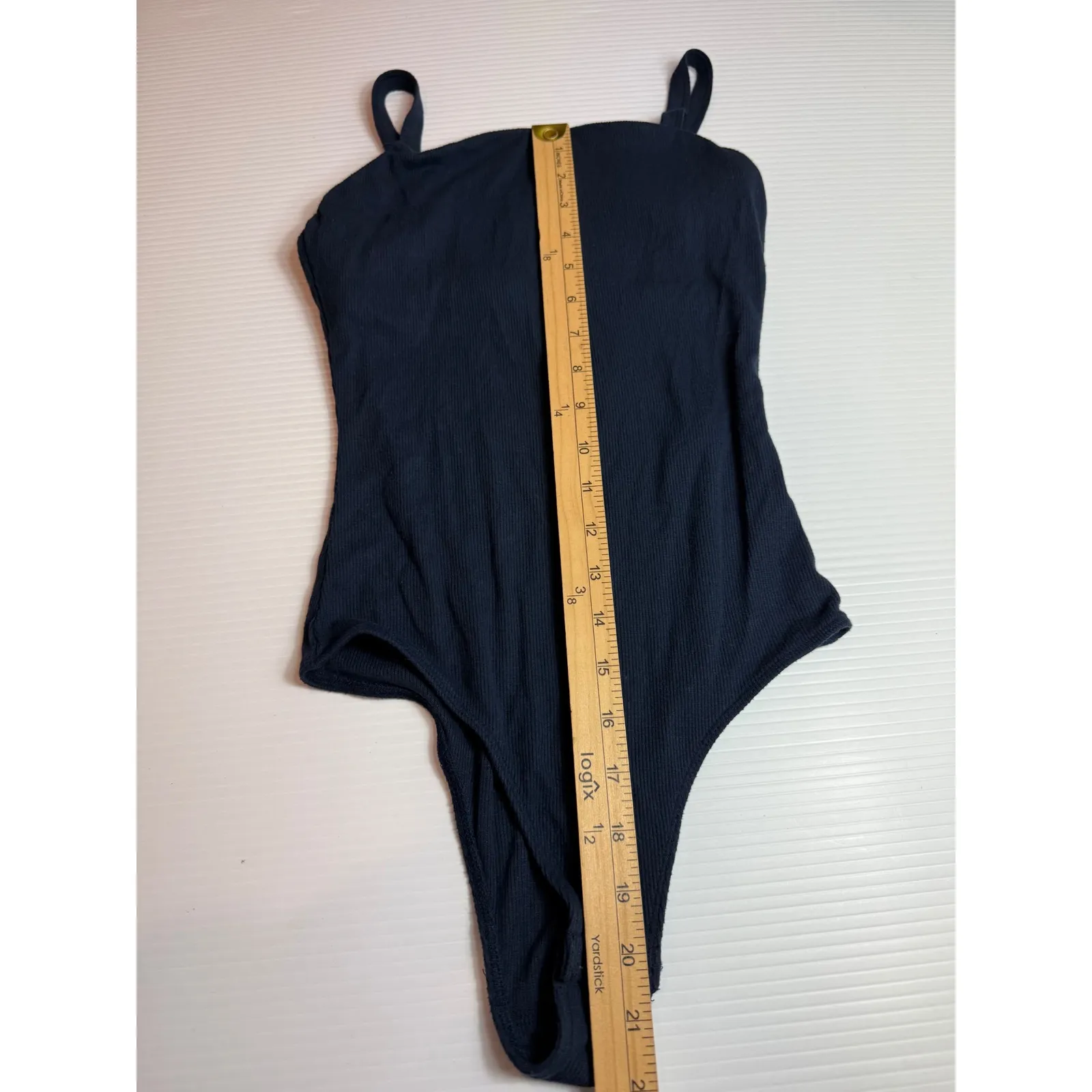 Hollister California Slim Tank Navy Blue Ribbed Bodysuit -‎ Women's Size S - Image 2