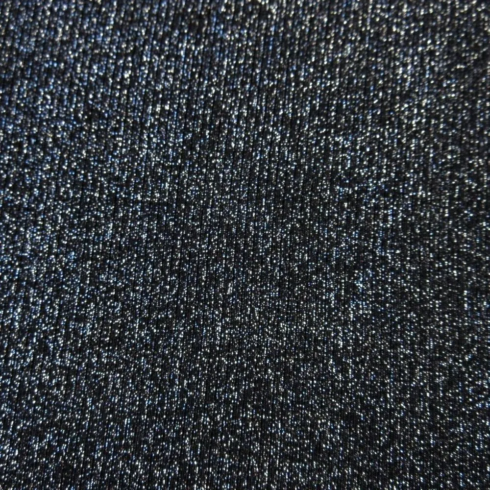 NWT Skims Soft Lounge Shimmer Long Sleeve Dress in Onyx Foil Black Ribbed Maxi M - Image 4