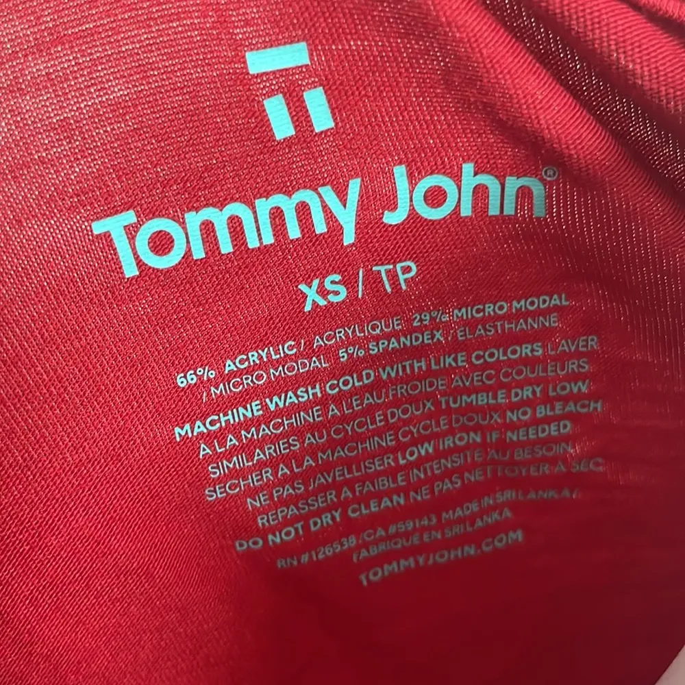 Tommy John Second Skin Pajama Shirt Red Size XS - Image 3