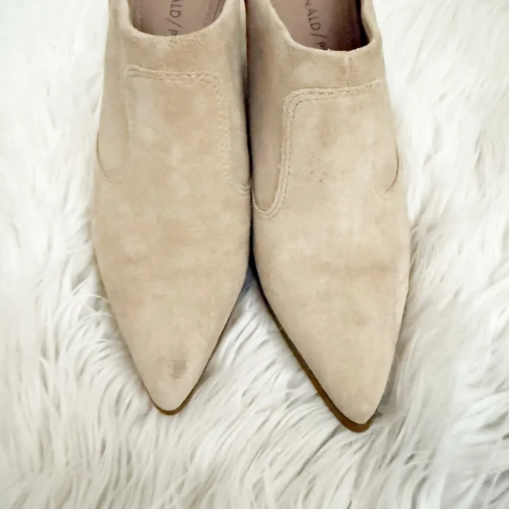 DONALD PLINER | Valda Clog Sand Tan Heeled Mules Slide On Boots Heels | Size 7 - Image 2