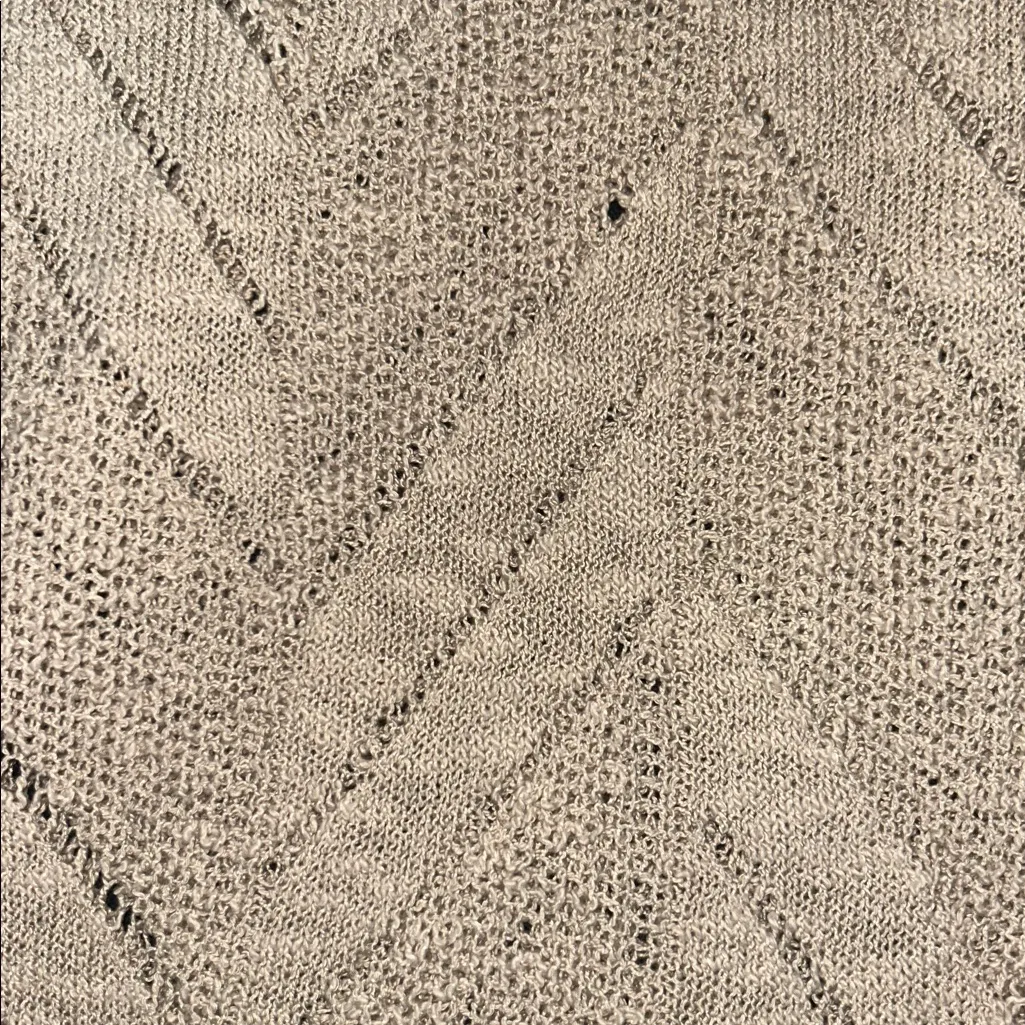 Olive & Oak Open-Knit Chevron Pullover Sweater – Beige – Size M – Cotton Blend - Image 7