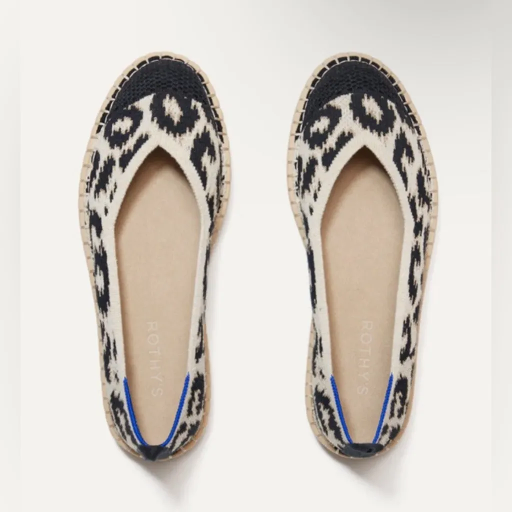 Rothy's Espadrilles Sandy Cat Leopard Print Knit Ballet Flats Shoes Size 9 NWOB - Image 2