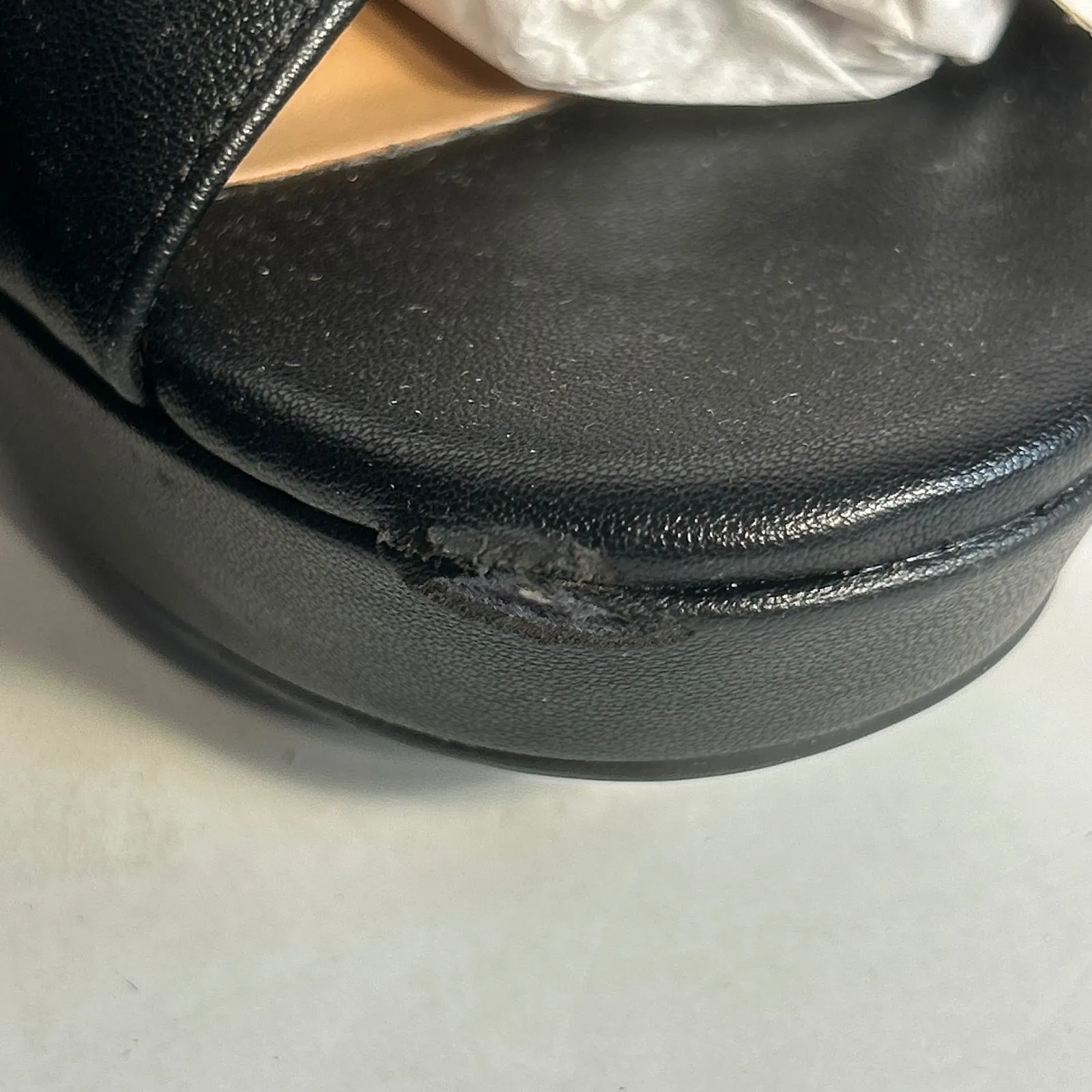 Aerosoles Polina Black Leather Criss Cross Platform Block Heel Sandals  10.5M - Image 5