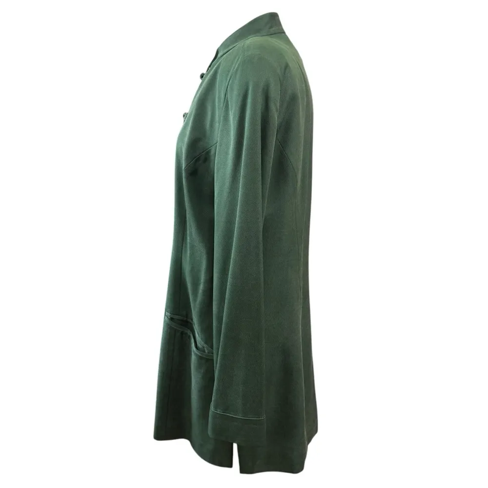 Vintage August Silk Green Blazer Size 12 - Image 7