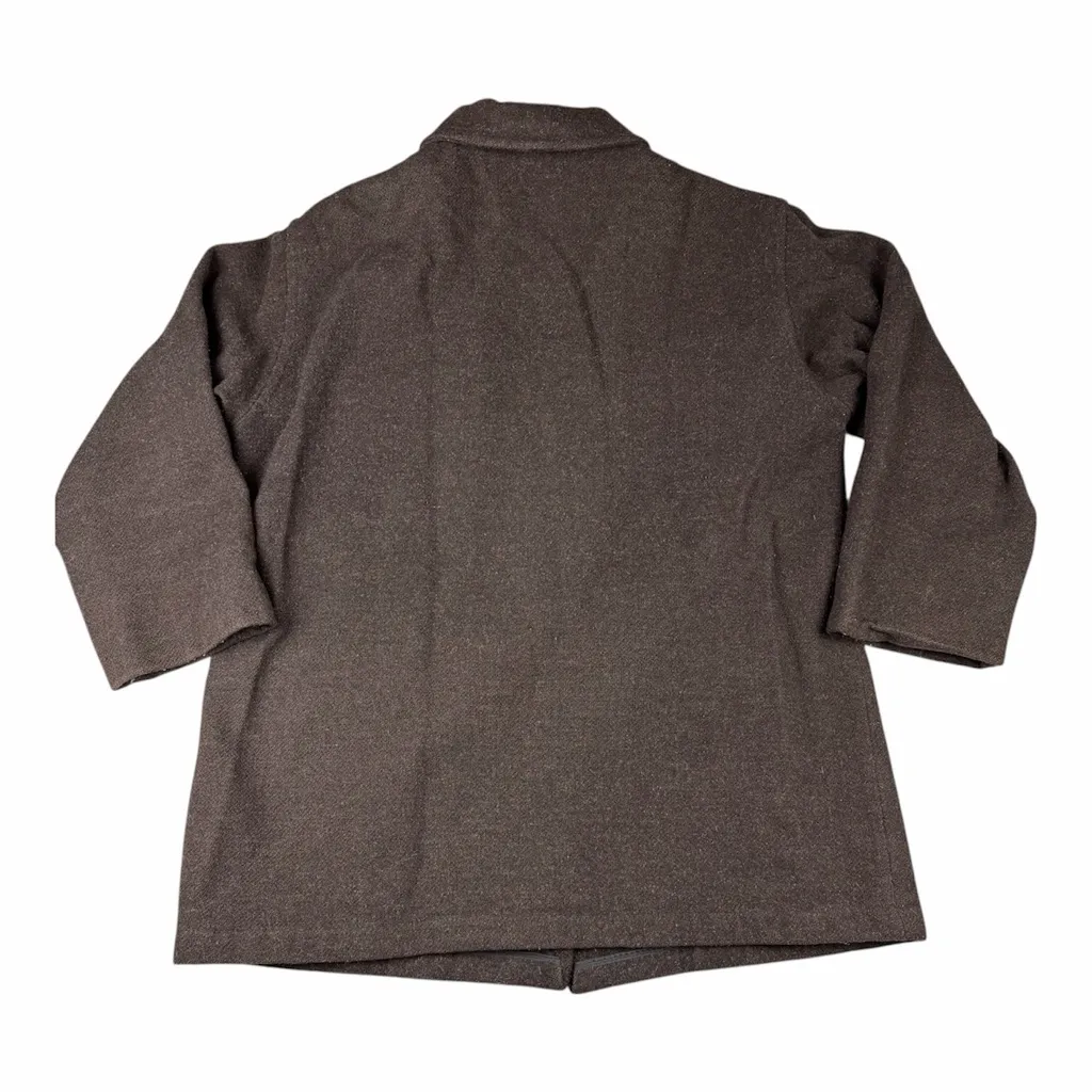VTG 90s Woolrich Brown Wool Chore Coat Hunting Field Jacket Women's L Large USA - Image 11