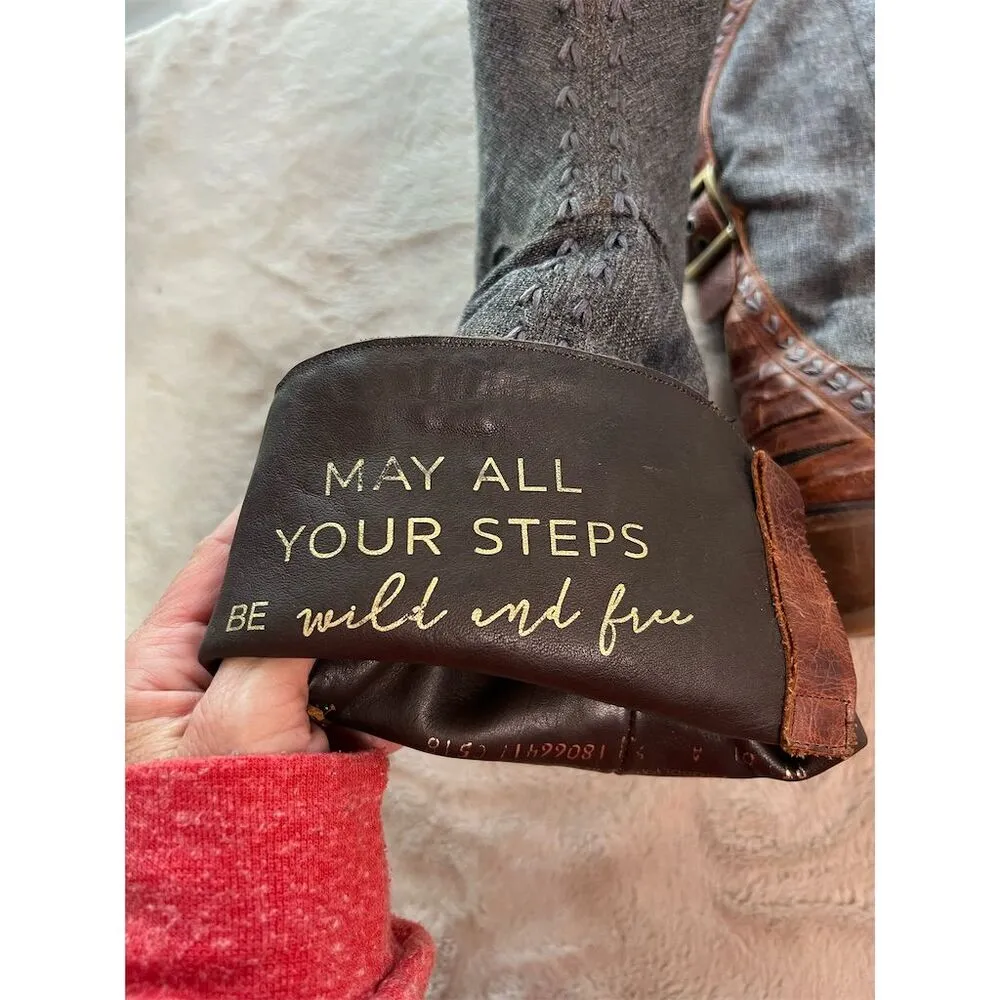 Lane Women's Western Boots Size 8 Gray Mid - Image 10