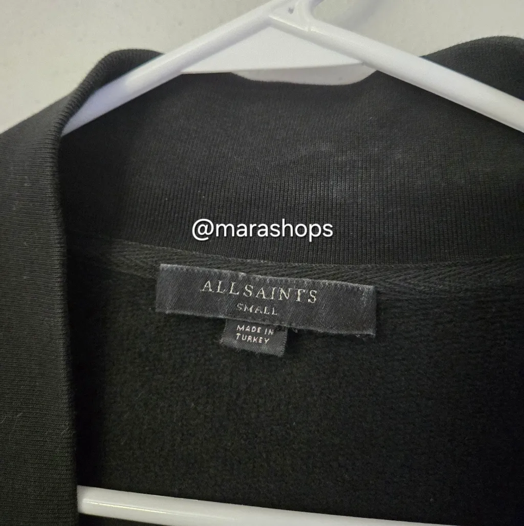 All Saints Drina Drape Jacket Black - Image 3