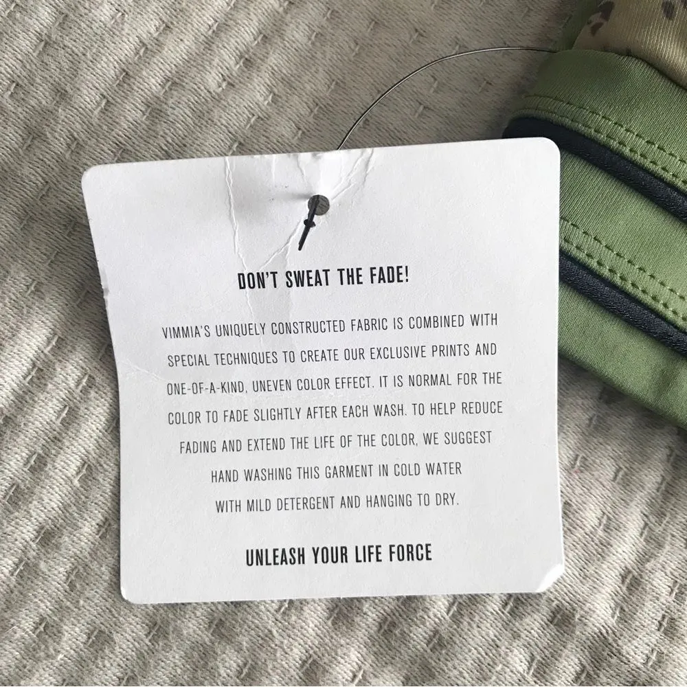 VIMMIA Cheetah Print Triangle‎ Sports Bra Strappy Cross Back Olive Green XS New - Image 9