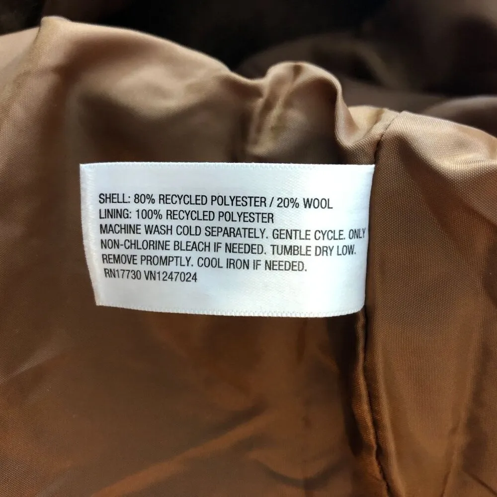 A New Day Womens Brown Button-Up Wool-Blend Jacket Size L - Image 6