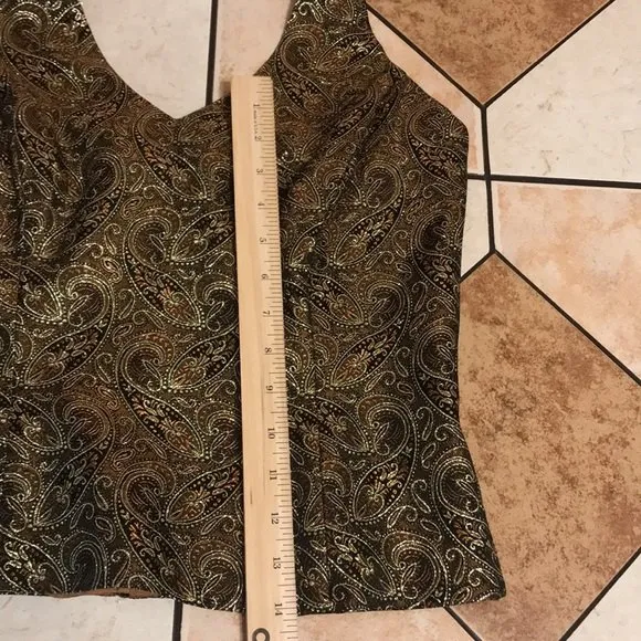 Vintage xscape by Lawrence Kurtz gold halter top size 10 made in USA small - Image 6