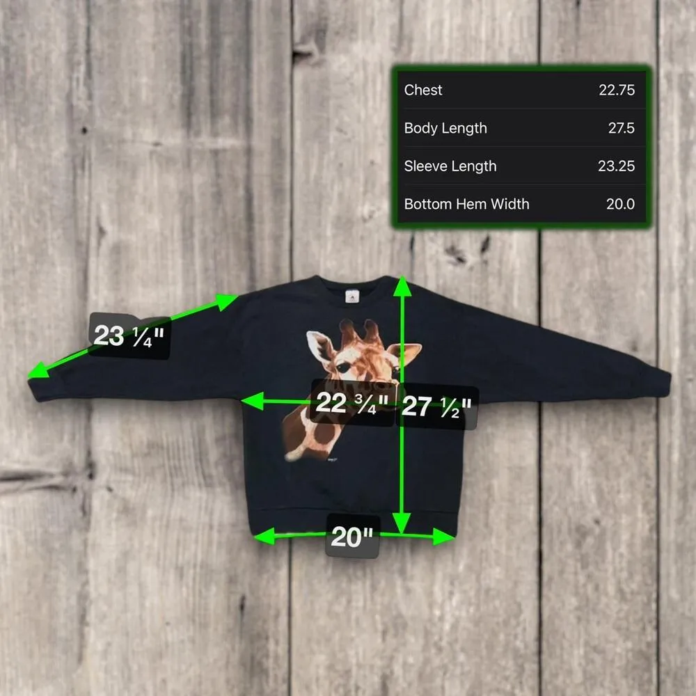 β
Giraffe Realistic Graphic Print Vintage (1980s) Sweatshirt β
- Image 6