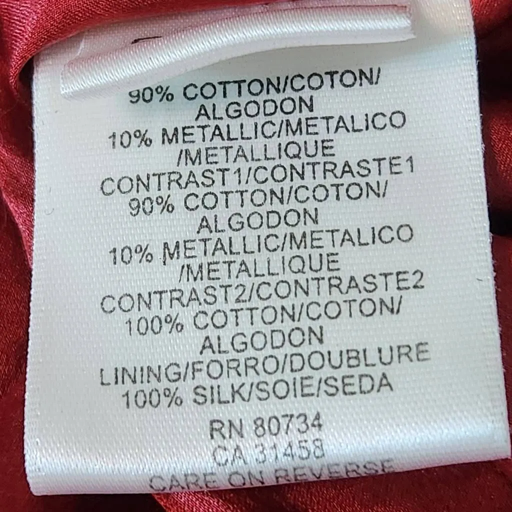 BCBGMaxAzria Red and Gold Dress with Sash SIze Small Wedding Guest Dress - Image 9