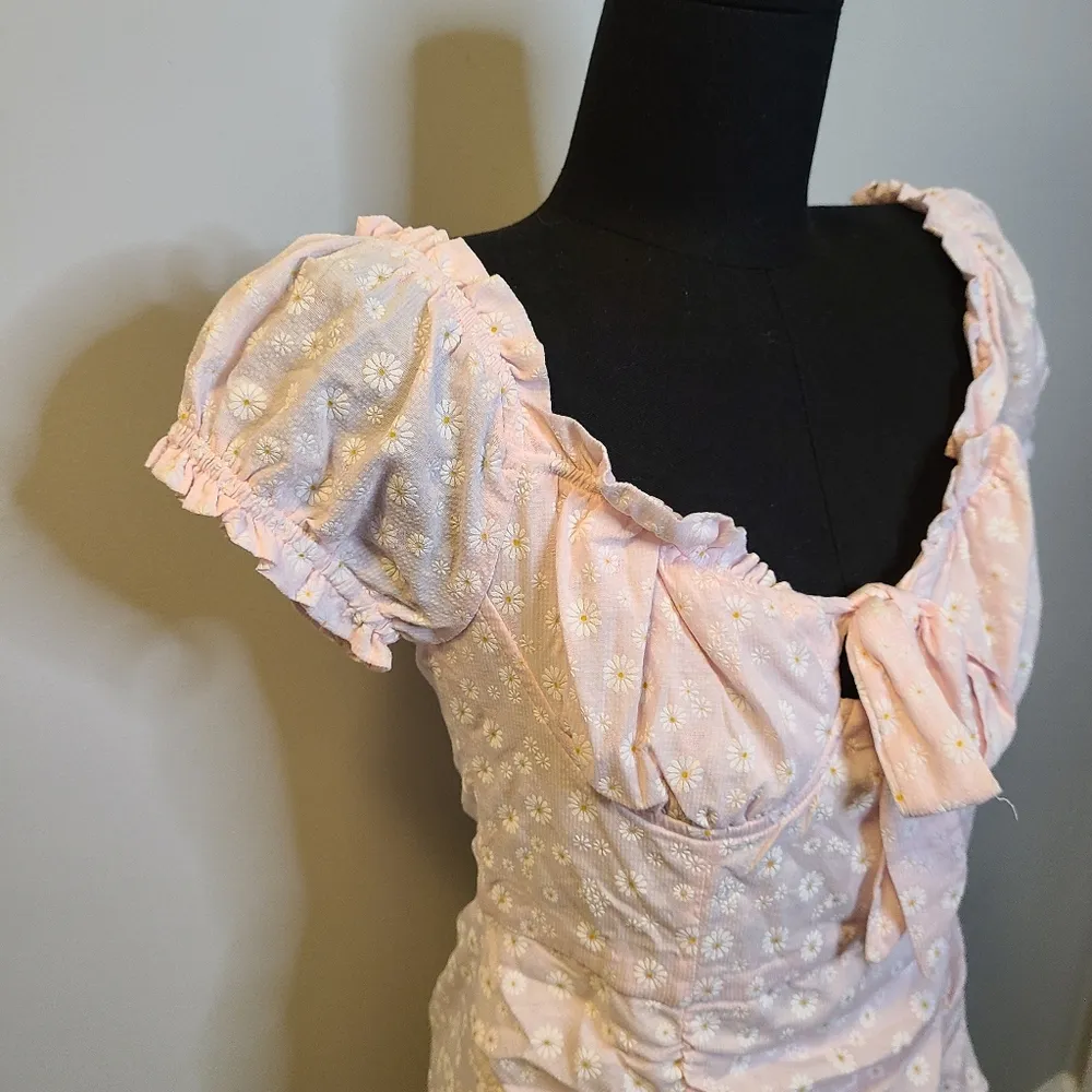 Princess Polly Back to Paris Mini Dress Size 8 Pink Valentine's Feminine Floral - Image 6