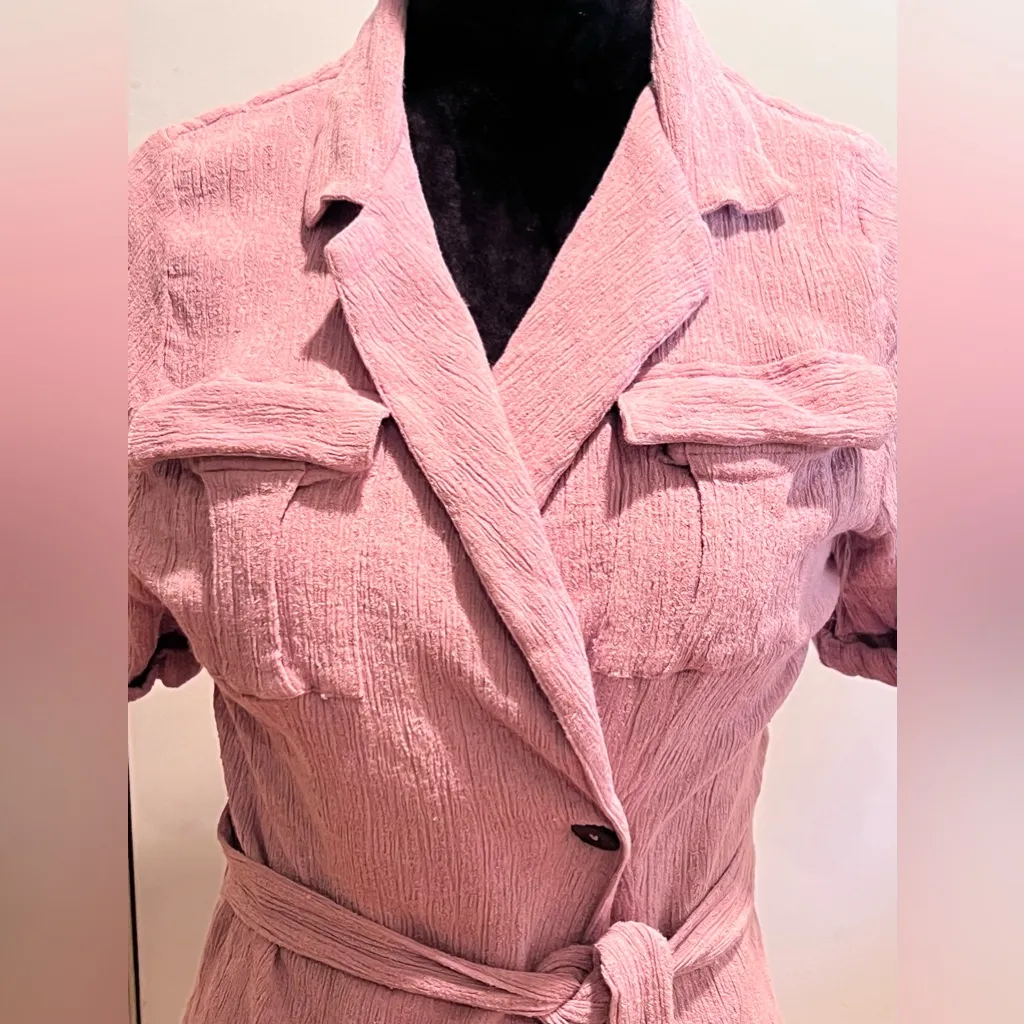 Free People Clementine Endless Summer Textured‎ Wrap Mini Dress Purple Ash Small - Image 5