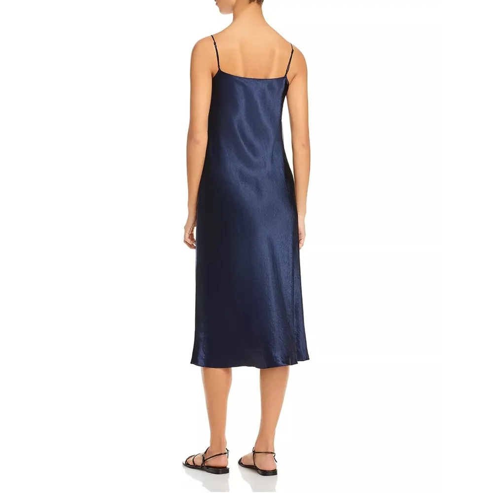 VINCE Satin Slip Dress in Coastal Blue, Size M New w/Tag Retail $325 - Image 4