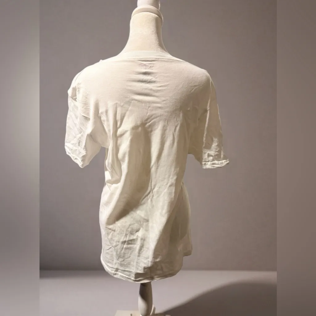 Levi's White Cotton V-Neck Tee - Image 4
