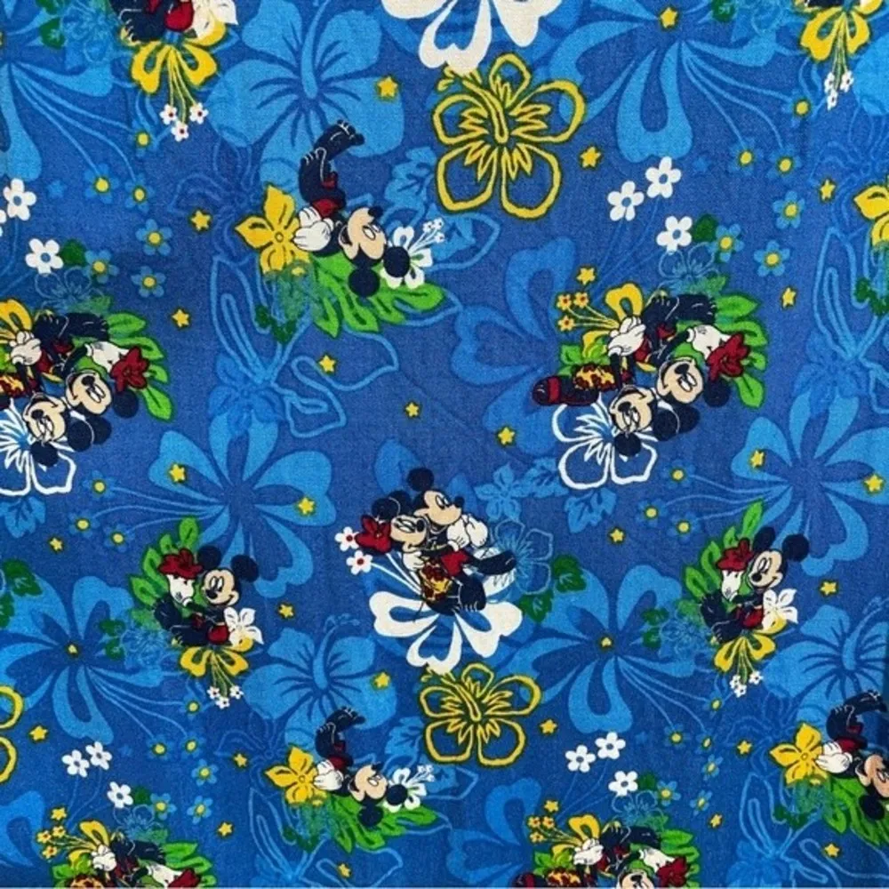 Vintage Disney Store Mickey Minnie Mouse Hawaiian Midi Dress Slit Size Small - Image 10
