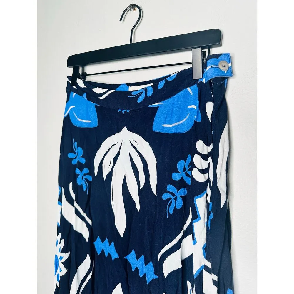 FIFTEEN TWENTY Blue White Multicolored Abstract Print Side Zip Lexi Skirt Size M - Image 4