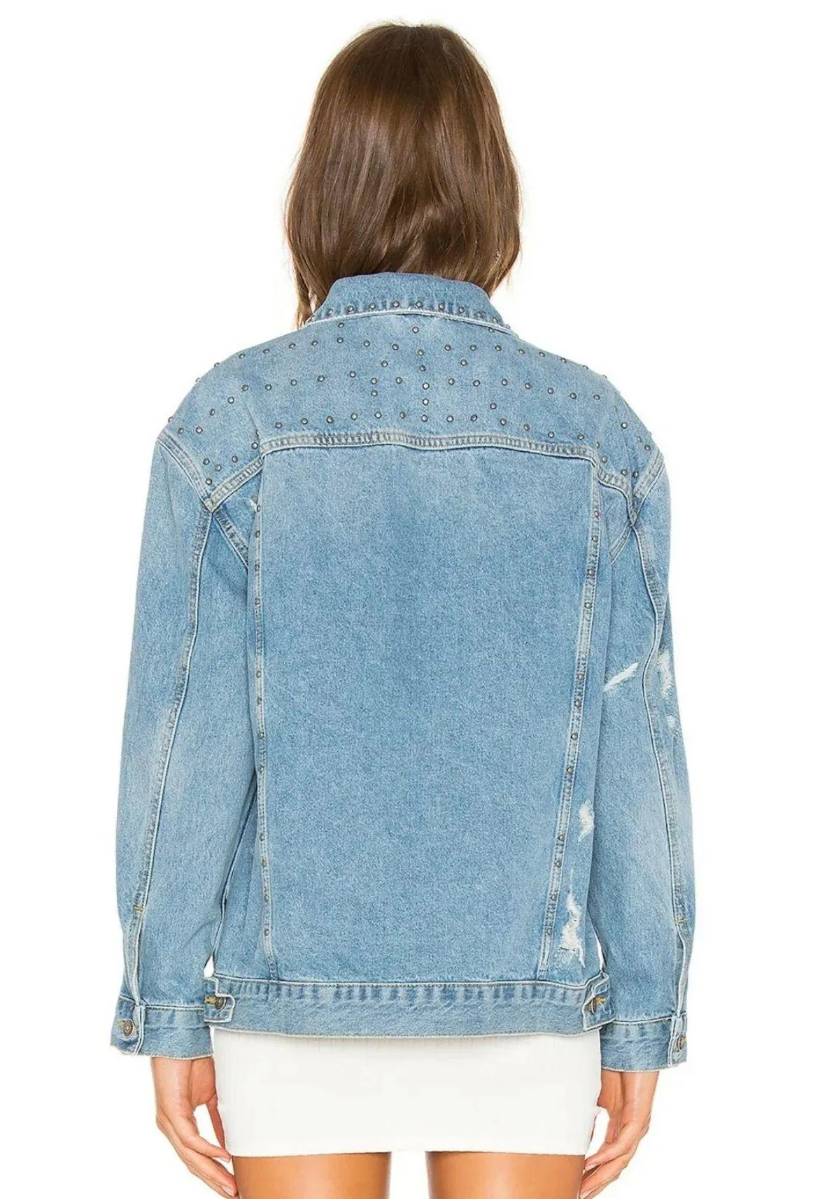 Womens Studded Denim Jacket - Image 5