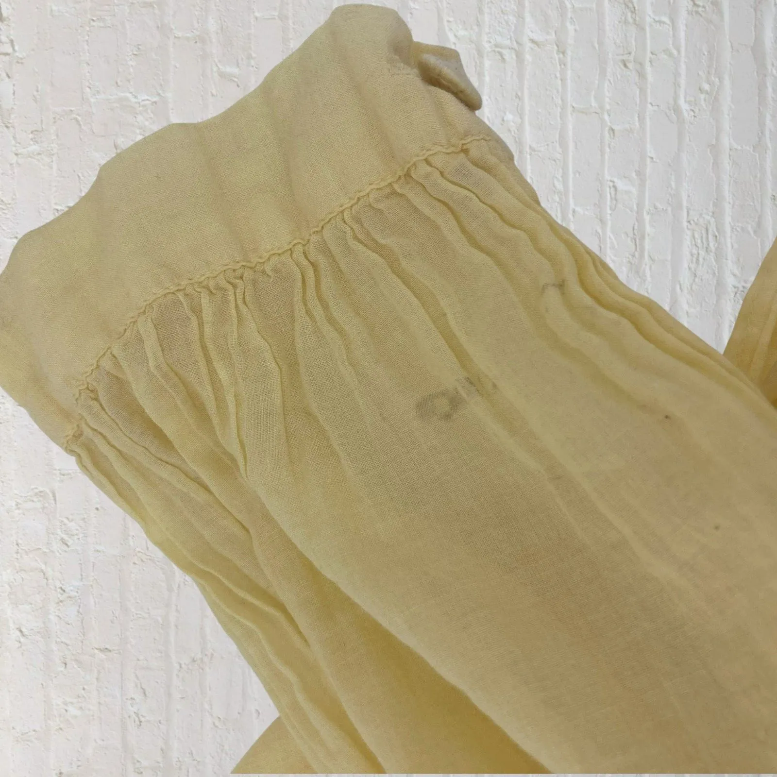 Skin Cotton Gauze Oversized Tunic Top | Butter Yellow Long Sleeve Flowy Size 2 - Image 16