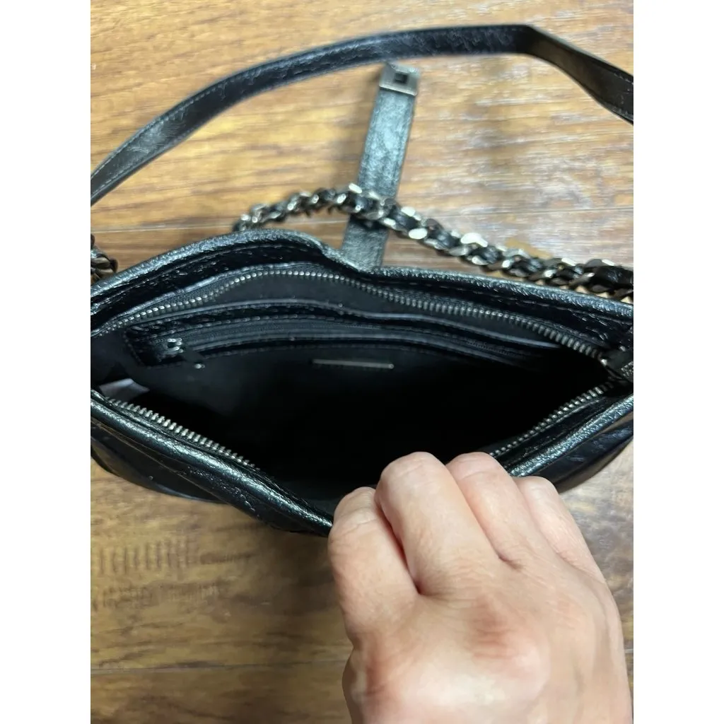 Steve Madden Shoulder Bag with Chain Black Leather New - Image 5