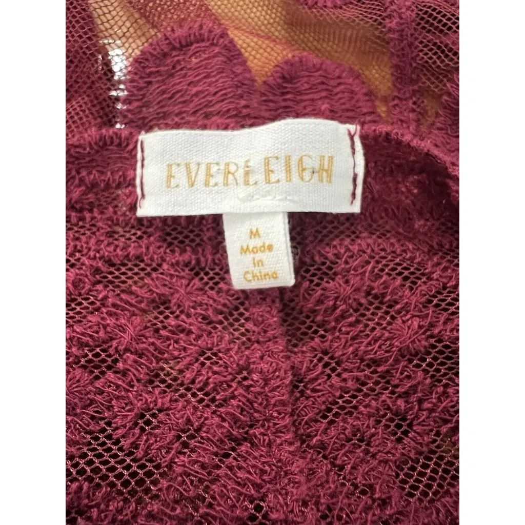 Everleigh Size M Burgundy Red Lace‎ Open Front Duster Bohemian Peasant Formal Size M - Image 8