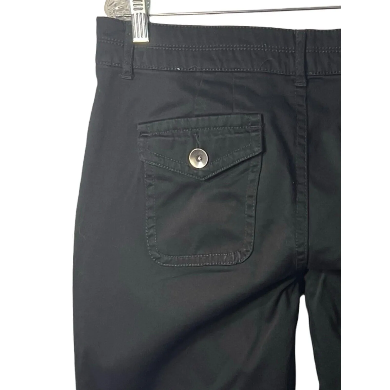 FASHION BUG Womens Pants Size 14P Black Twill Bootcut Pockets Stretch Casual - Image 9